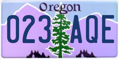 OR license plate 023AQE