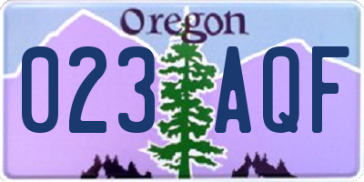 OR license plate 023AQF
