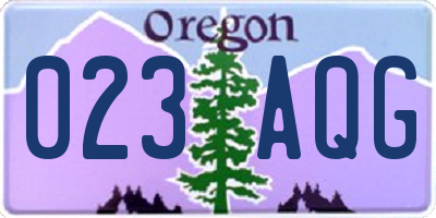OR license plate 023AQG