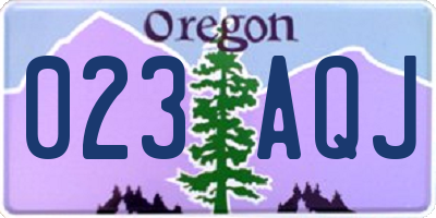 OR license plate 023AQJ