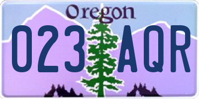OR license plate 023AQR