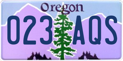 OR license plate 023AQS