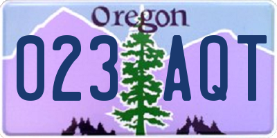 OR license plate 023AQT