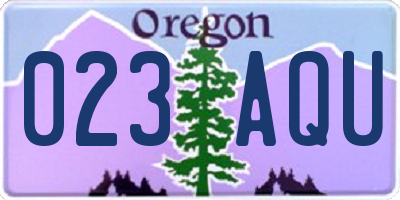 OR license plate 023AQU