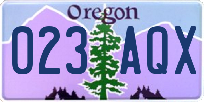 OR license plate 023AQX