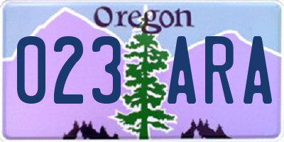OR license plate 023ARA