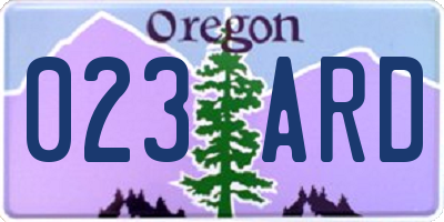 OR license plate 023ARD