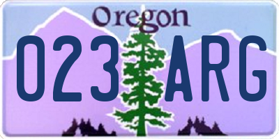 OR license plate 023ARG