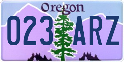 OR license plate 023ARZ