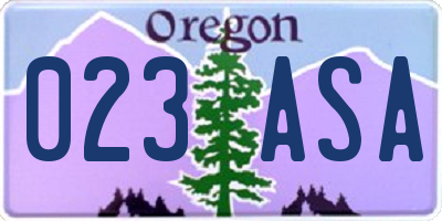 OR license plate 023ASA