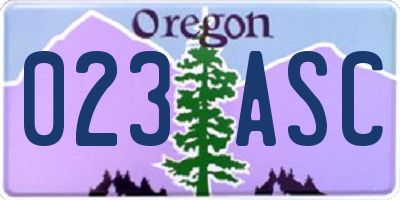 OR license plate 023ASC
