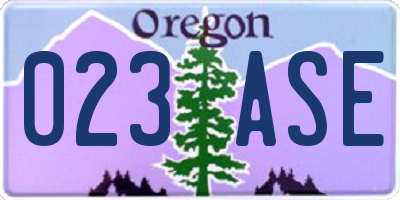 OR license plate 023ASE