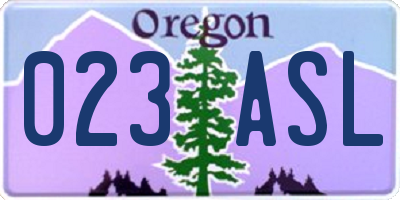 OR license plate 023ASL