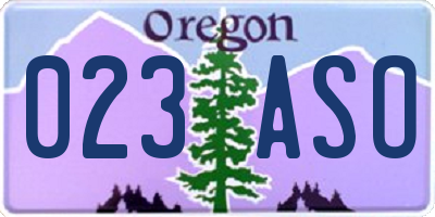OR license plate 023ASO