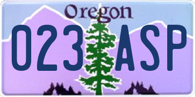 OR license plate 023ASP