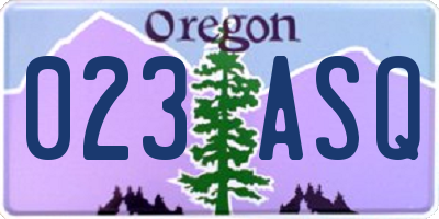 OR license plate 023ASQ