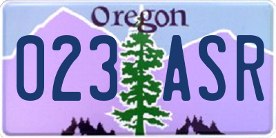 OR license plate 023ASR