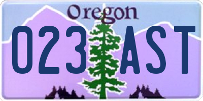 OR license plate 023AST