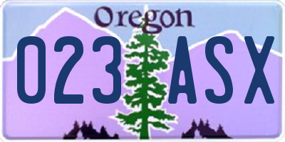 OR license plate 023ASX