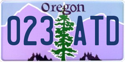 OR license plate 023ATD