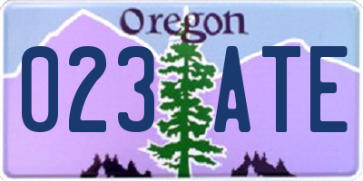 OR license plate 023ATE