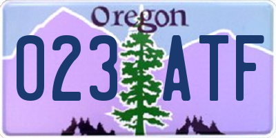 OR license plate 023ATF