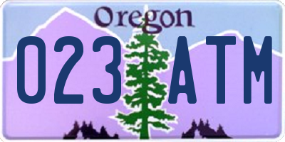 OR license plate 023ATM