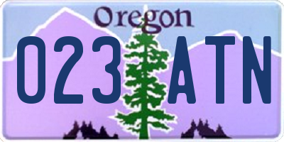 OR license plate 023ATN
