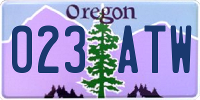 OR license plate 023ATW