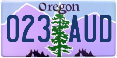 OR license plate 023AUD
