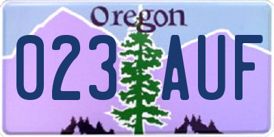 OR license plate 023AUF