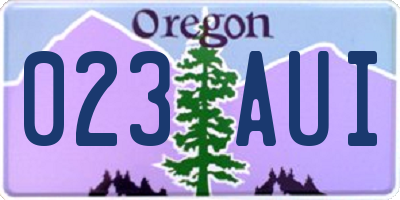 OR license plate 023AUI