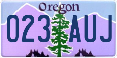 OR license plate 023AUJ