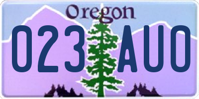 OR license plate 023AUO