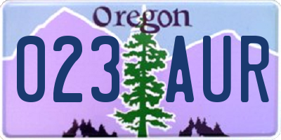 OR license plate 023AUR