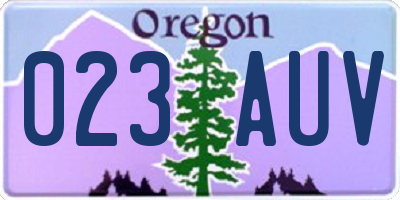OR license plate 023AUV