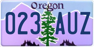 OR license plate 023AUZ