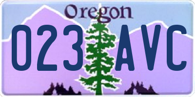 OR license plate 023AVC