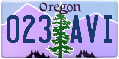 OR license plate 023AVI