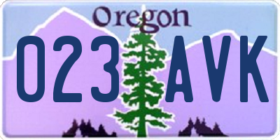 OR license plate 023AVK