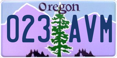 OR license plate 023AVM
