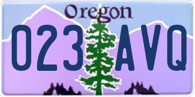 OR license plate 023AVQ