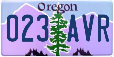 OR license plate 023AVR
