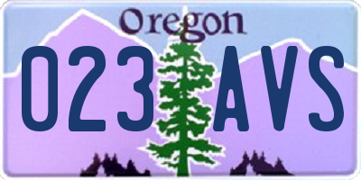 OR license plate 023AVS
