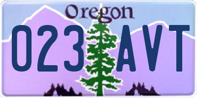 OR license plate 023AVT