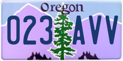 OR license plate 023AVV