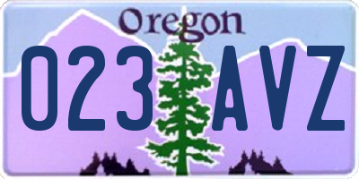 OR license plate 023AVZ