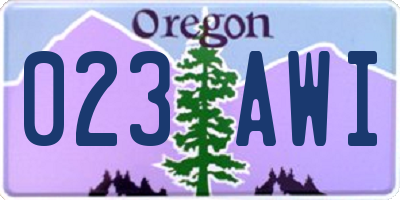 OR license plate 023AWI