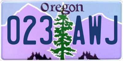OR license plate 023AWJ