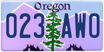 OR license plate 023AWO